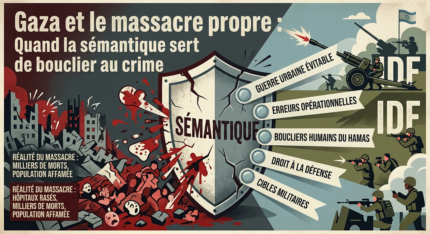 Gaza et le massacre propre : Quand la sémantique sert de bouclier au crime